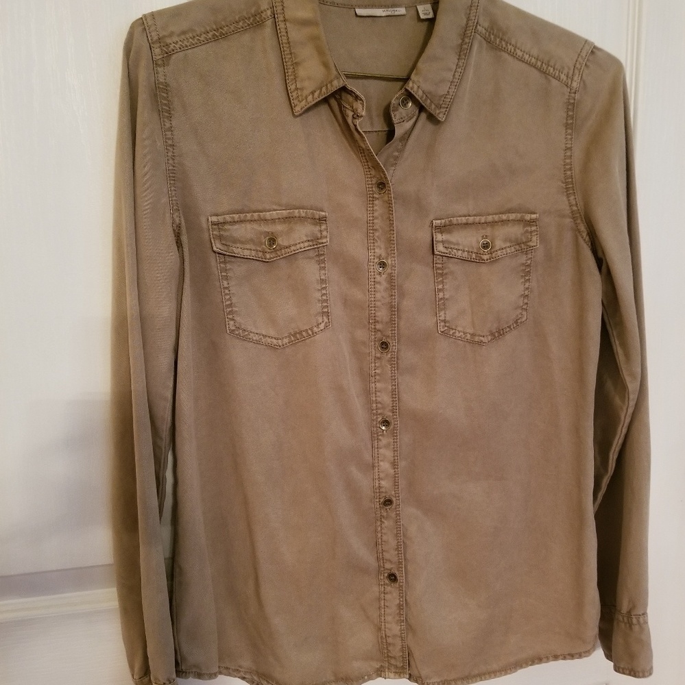 Halogen Tan Button-down